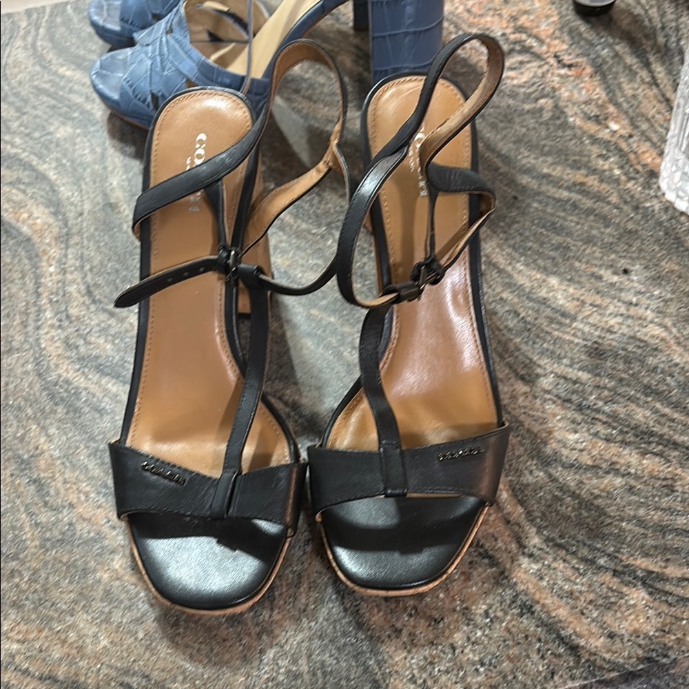 Coach Black Heels with Elegant Straps
